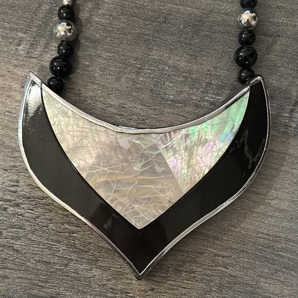 Karla Jordan Statement Piece Necklace #318. Abalone Shell - Picture 4 of 8